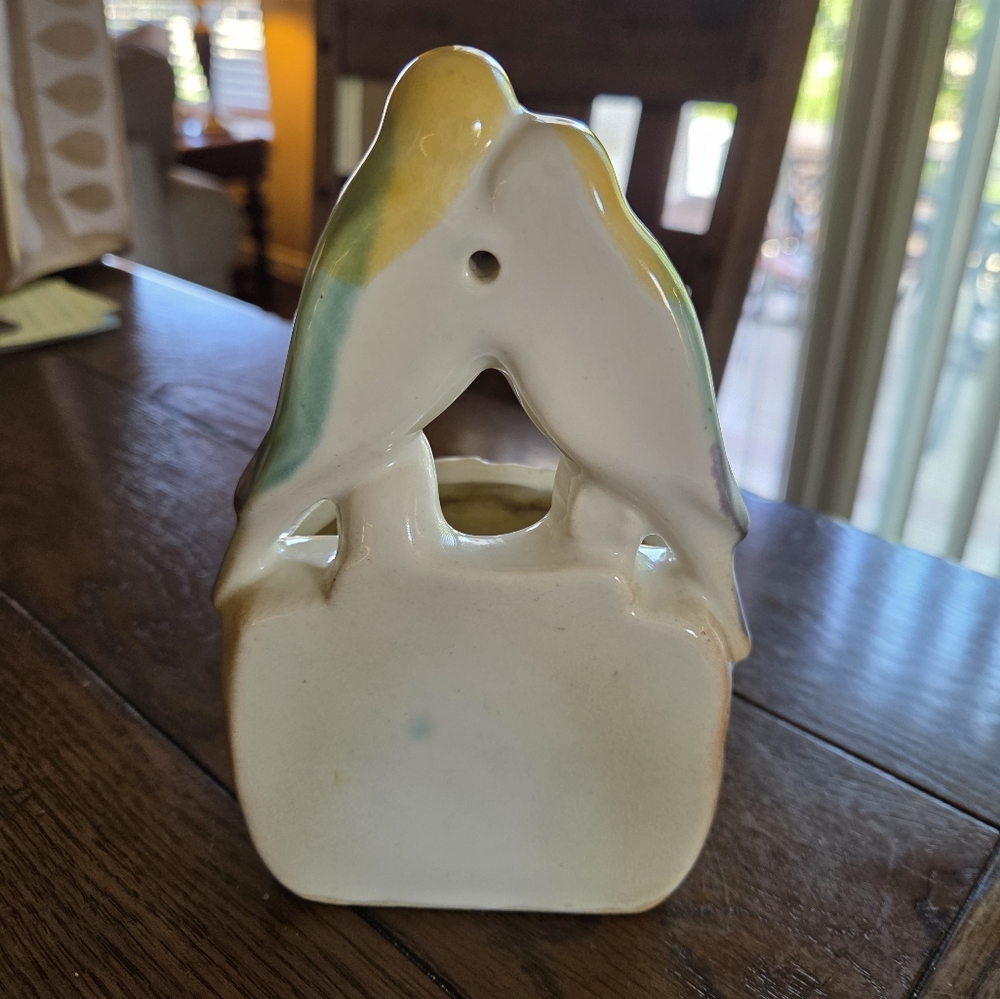 Vintage 50's Morton Pottery Lovebirds Wall Pocket Planter - Picture 4 of 10